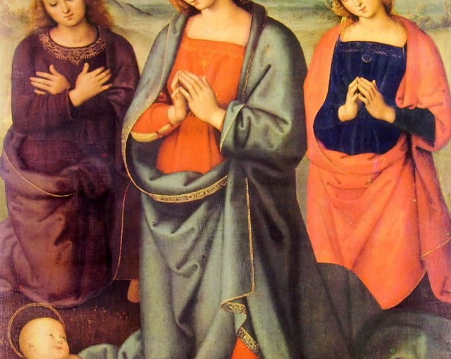 “Madonna con i santi Giovanni Evangelista e Maddalena in adorazione del bambino” del Perugino